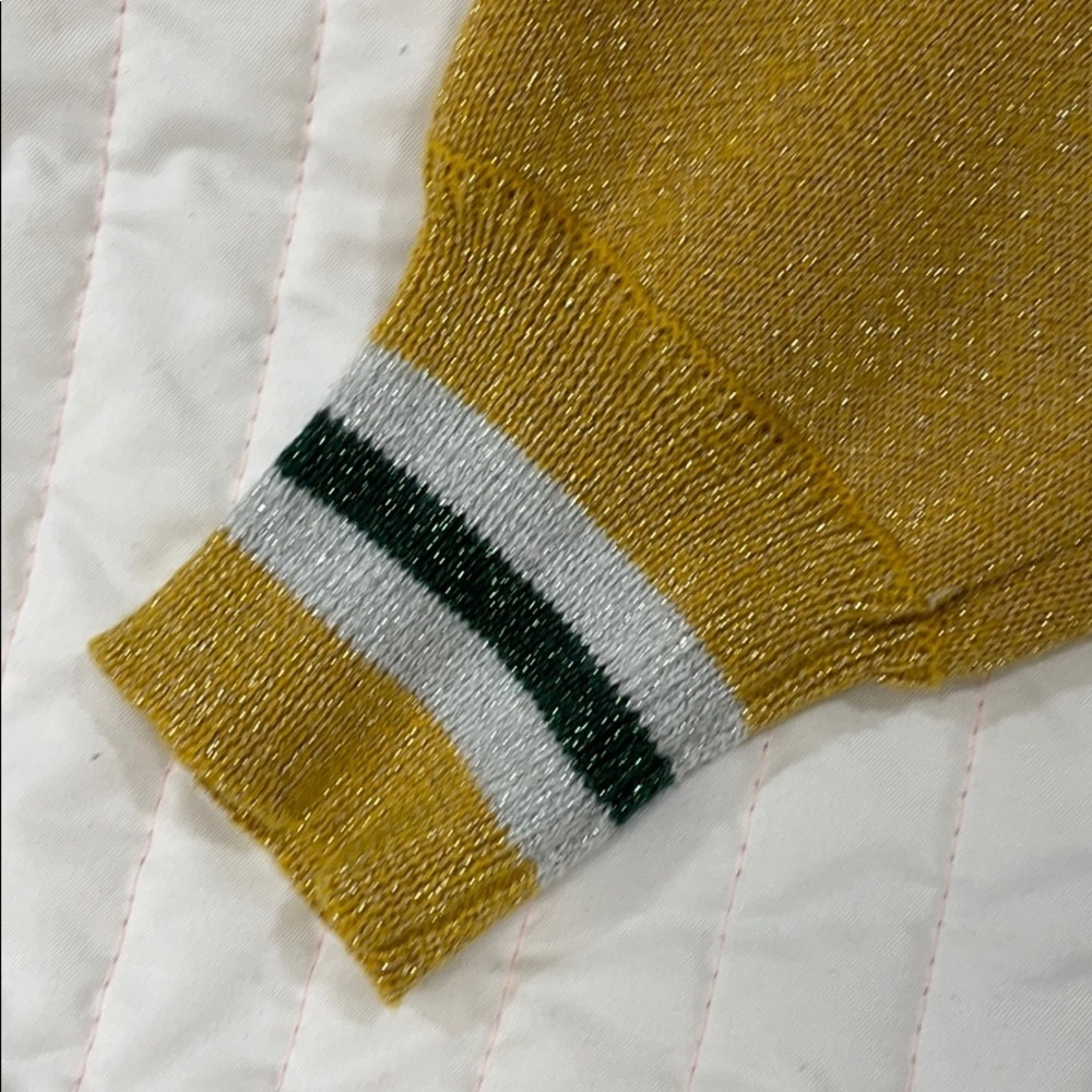 Q2 COLLECTION Vintage Sweater European Shirt Jumper Turtle Crew Metallic Gold - Picture 4 of 11